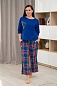 Пижама (джемпер и брюки) из кулирки Жасмин / Синяя клетка макси
