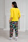 Пижама (джемпер и брюки) из кулирки Жасмин / Цветы на черном макс