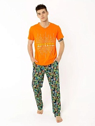 Мужская пижама "Joy" арт. мк1252ор / Оранжевый