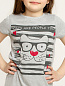 Детская сорочка "Grey Cat" арт. дк261 / Серый меланж