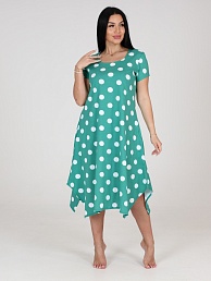 Женское платье "Волна" ПлК-458 / Горох на зеленом