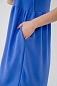 Платье с капюшоном из жатки Хлоя / Голубой