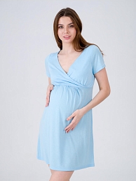Женская ночная сорочка для беременных и кормящих 8.152 голубая