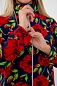 Толстовка женская из футера 2-х нитка Ирма / Красные цветы макси