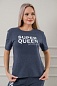 Костюм женский (бриджи и футболка) из интерлока Королева / Индиго меланж