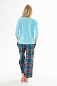 Пижама (джемпер и брюки) из кулирки Жасмин / Зеленая клетка макси