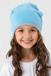 Детская шапка Капельки Голубой